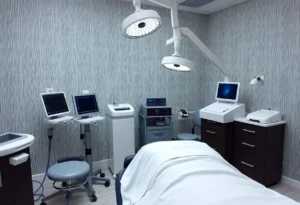 Medical spa laser treatment room setup