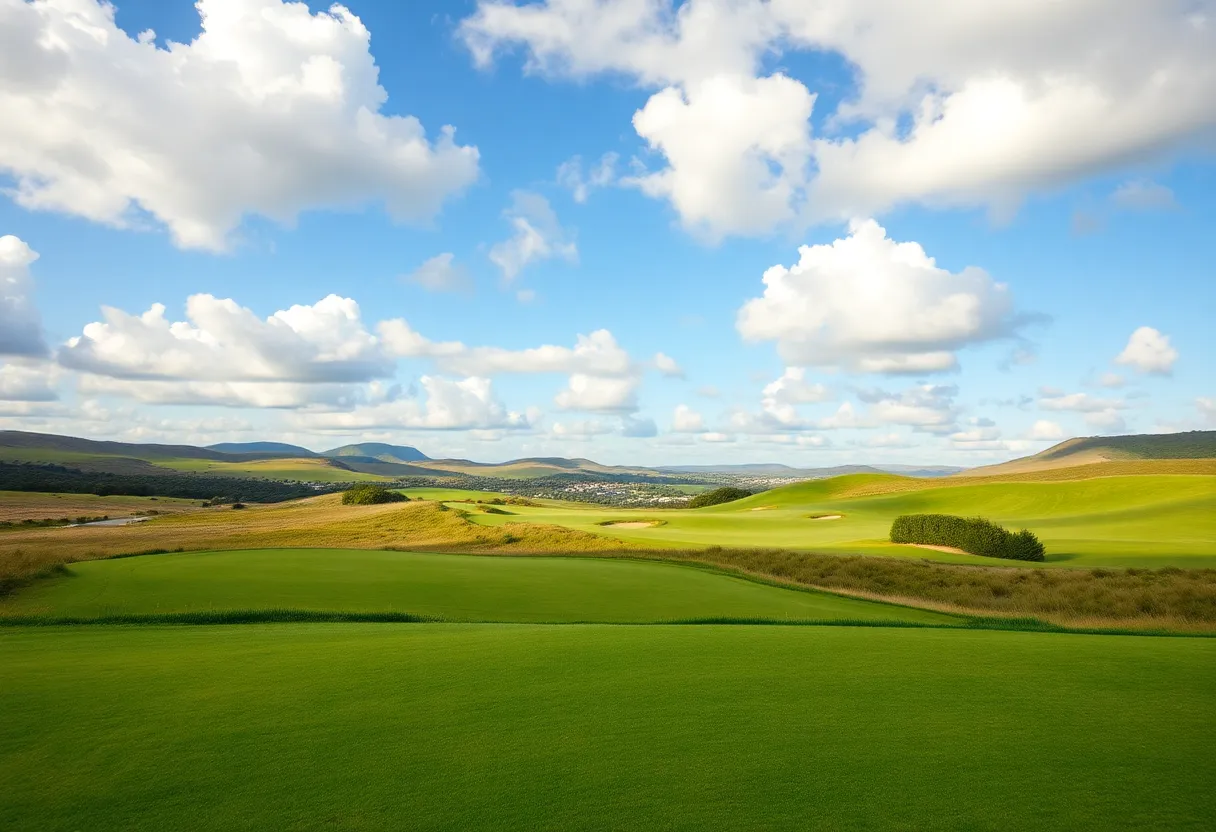Lush green landscape of Mystic Dunes Golf Course