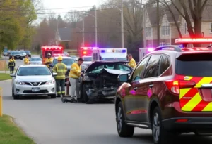 Scene of a multi-vehicle crash involving juveniles in Orange County