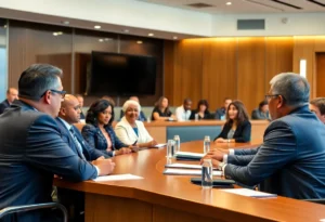 Candidates discussing housing and transportation at Orlando City Hall.