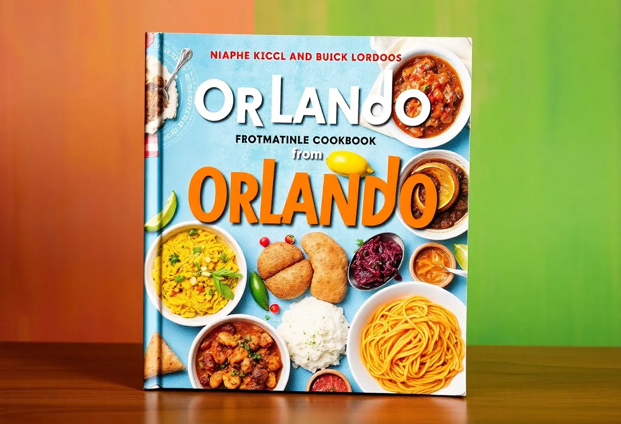 Cover art of Orlando's culinary cookbook featuring local dishes