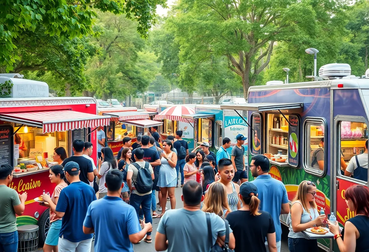 Food truck park in Orlando with diverse food options