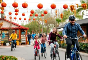 Families enjoying fall events in Orlando