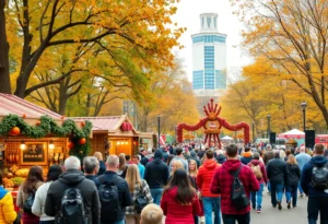 People enjoying fall festivities in Orlando