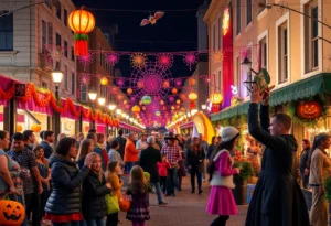 Families enjoying Halloween festivities in Orlando