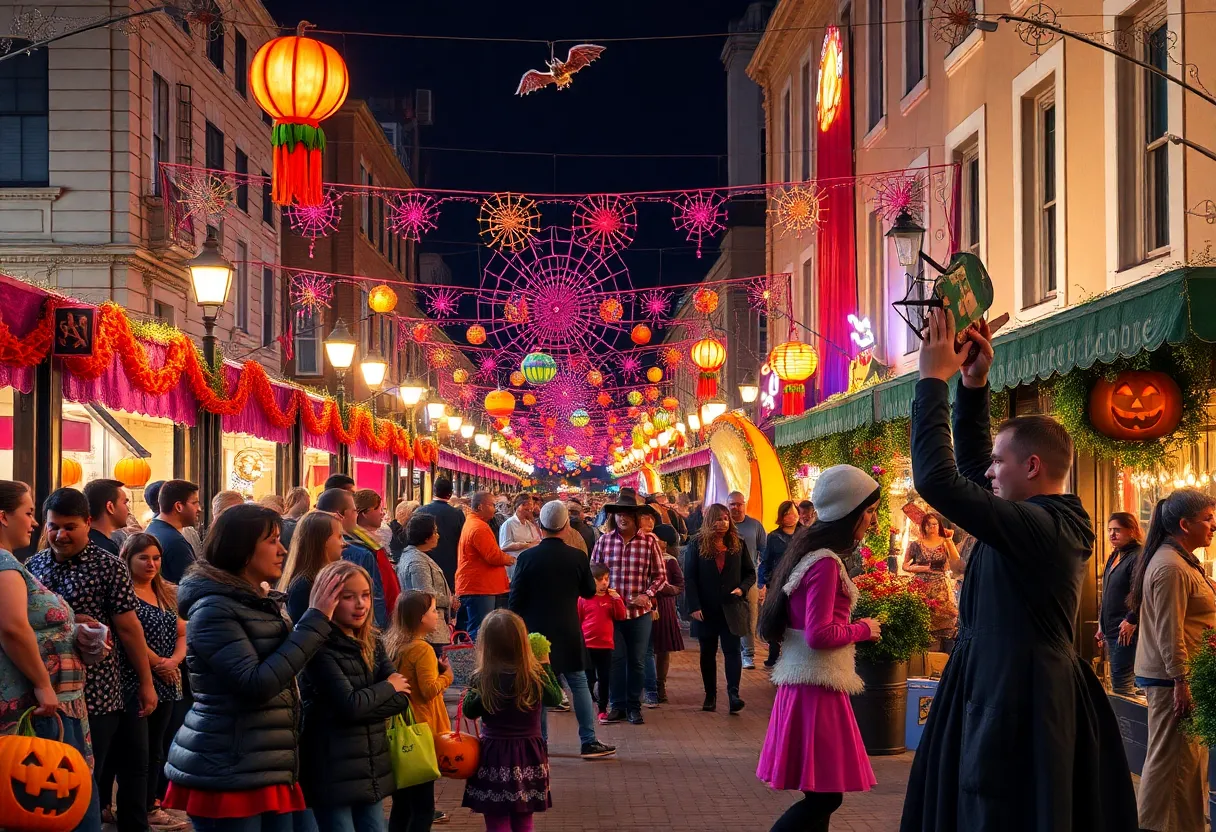 Families enjoying Halloween festivities in Orlando