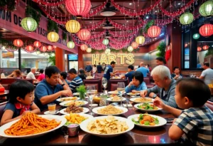 Families enjoying meals at Orlando Magical Dining event
