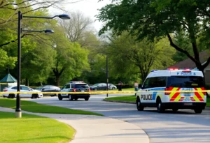 Police presence at a suburban park following a shooting incident