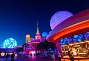 Families enjoying space attractions in Orlando