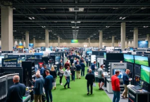 2025 PGA Merchandise Show with golf professionals and equipment displays