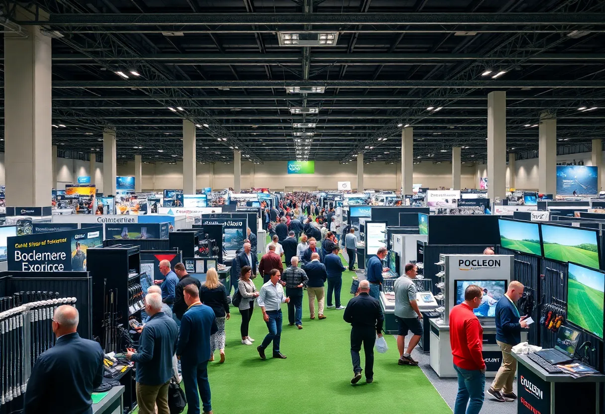 2025 PGA Merchandise Show with golf professionals and equipment displays
