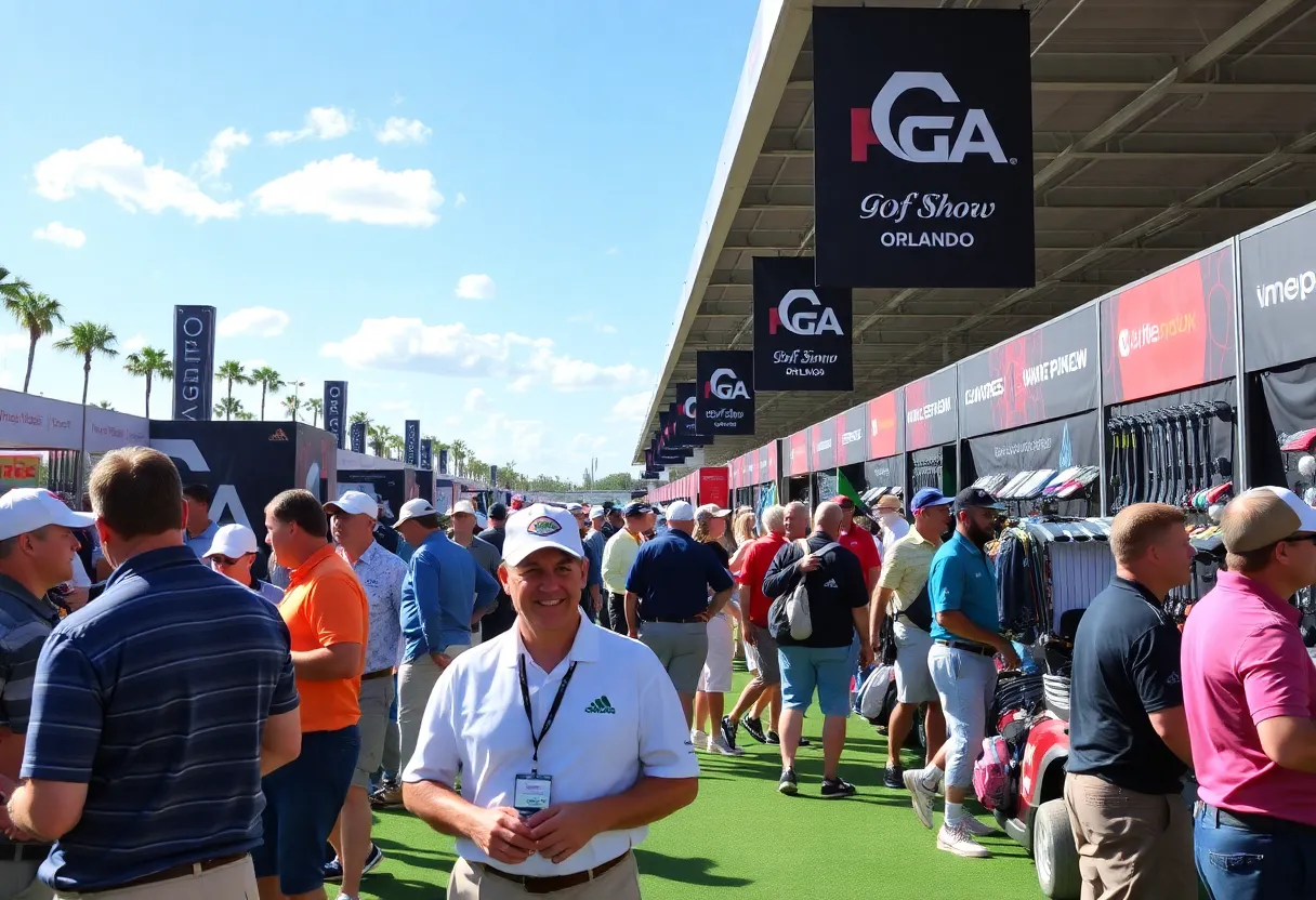 Golf professionals networking at the PGA Show in Orlando