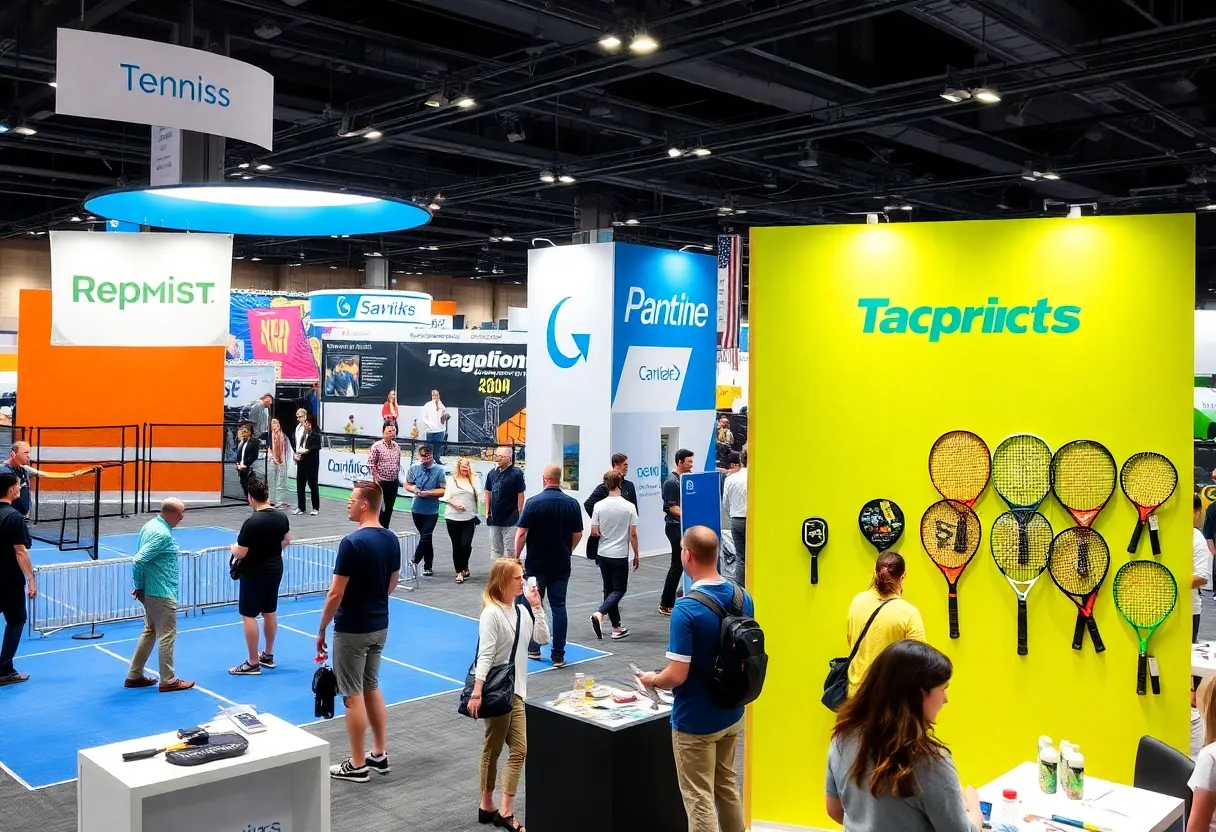 2026 PGA Show Racquet Sports section with attendees participating in sports activities