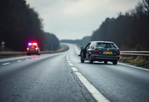 A car accident scene highlighting road safety issues