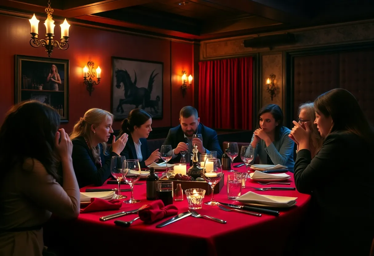 Guests dining at Sleuths Mystery Dinner Show