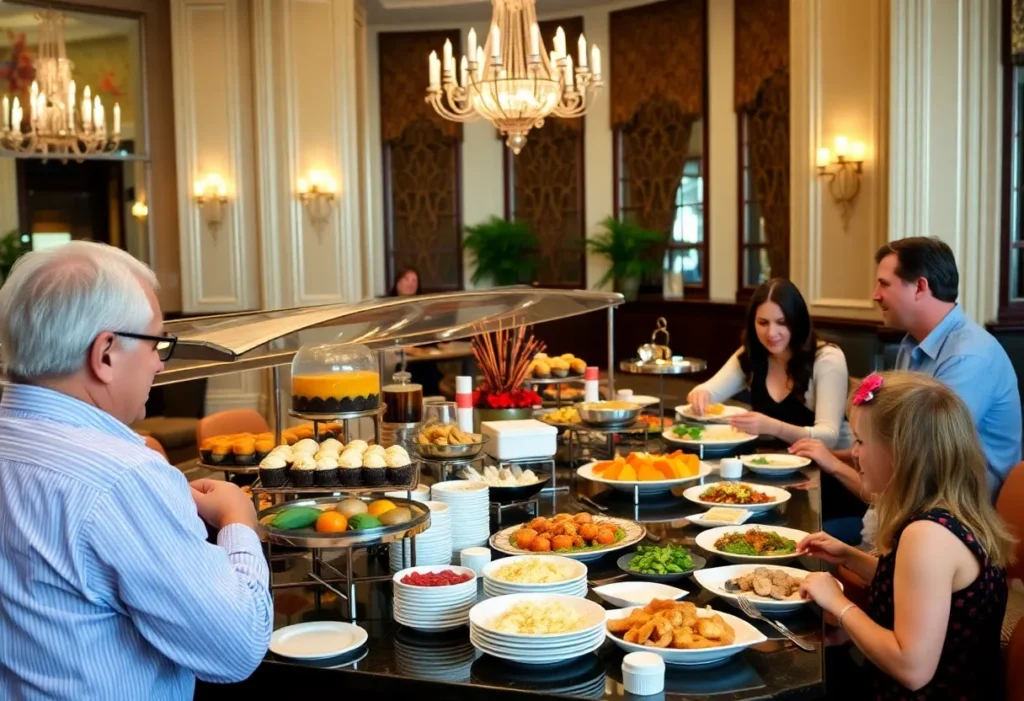 Thanksgiving buffet with a variety of dishes at Orlando resort