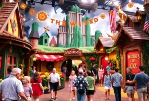 Visitors enjoying themed experiences inspired by the Wizard of Oz in Orlando
