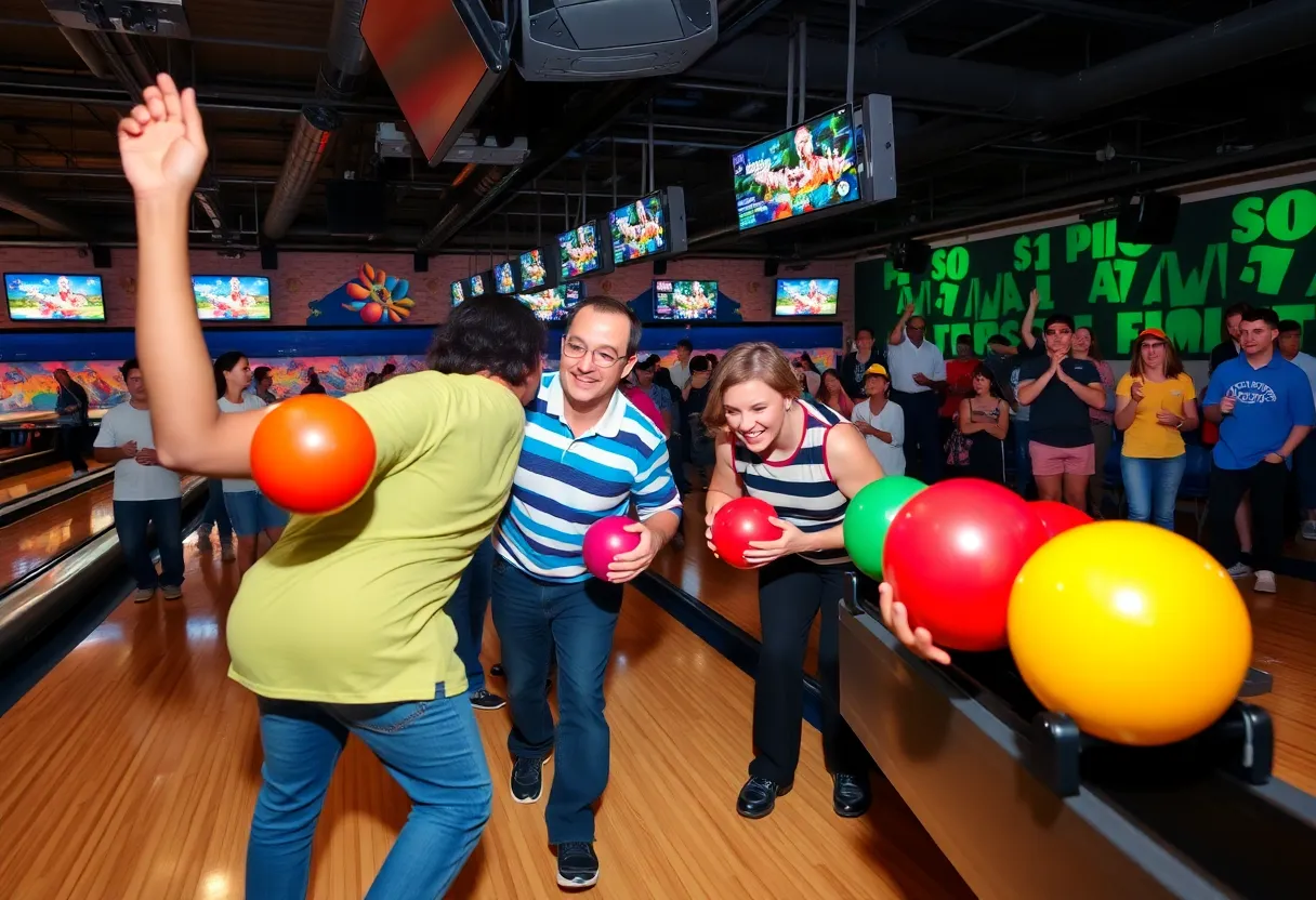 Tulane bowling team in action during the Destination Orlando event
