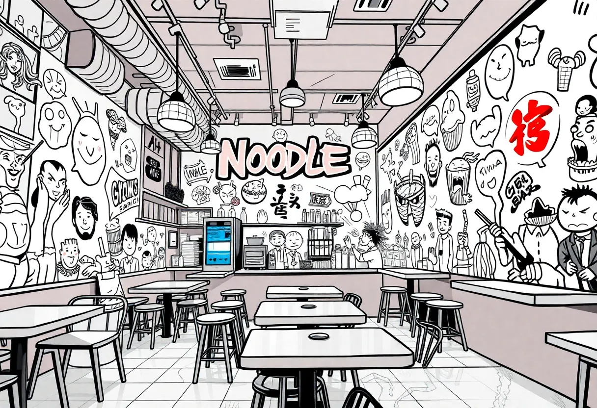 Interior of Twenty-Pho Hour noodle bar in Orlando