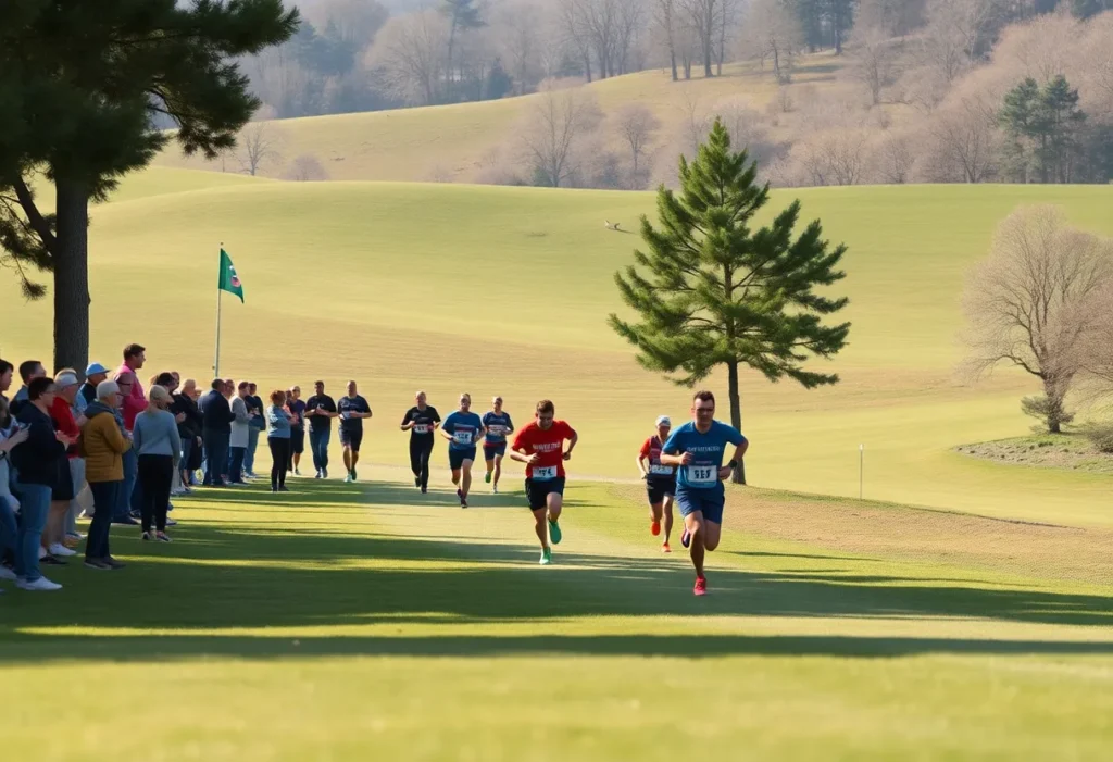 UCF Knights competing in a cross country race at Newman Golf Course