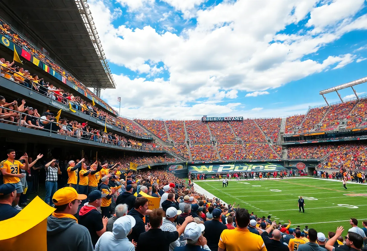 Fans cheering during a UCF Knights football game