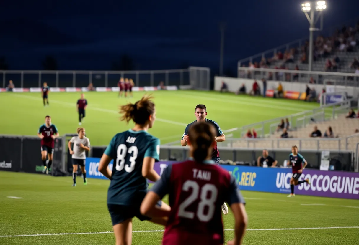 UCF men's soccer players in action during a match
