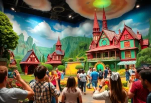 Immersive Wicked Experience at Universal Orlando Resort with scenic designs from the Land of Oz.