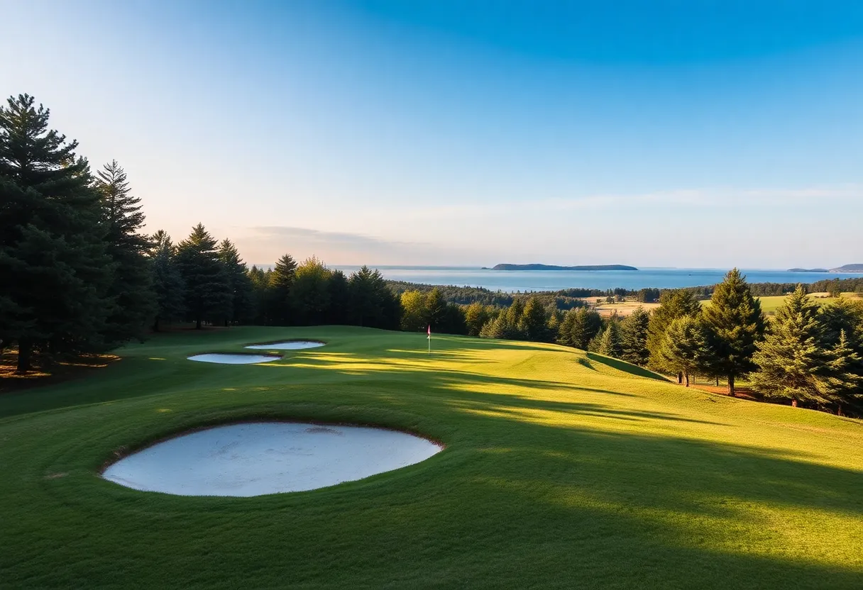 Close up view of a beautifully maintained golf course