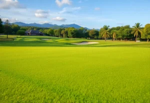 Close up of a beautiful golf course