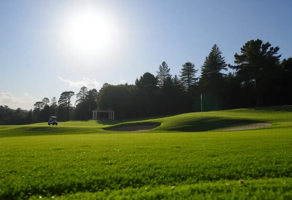 Close up of a beautiful golf course