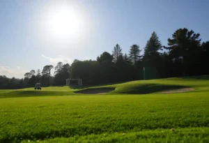 Close up of a beautiful golf course