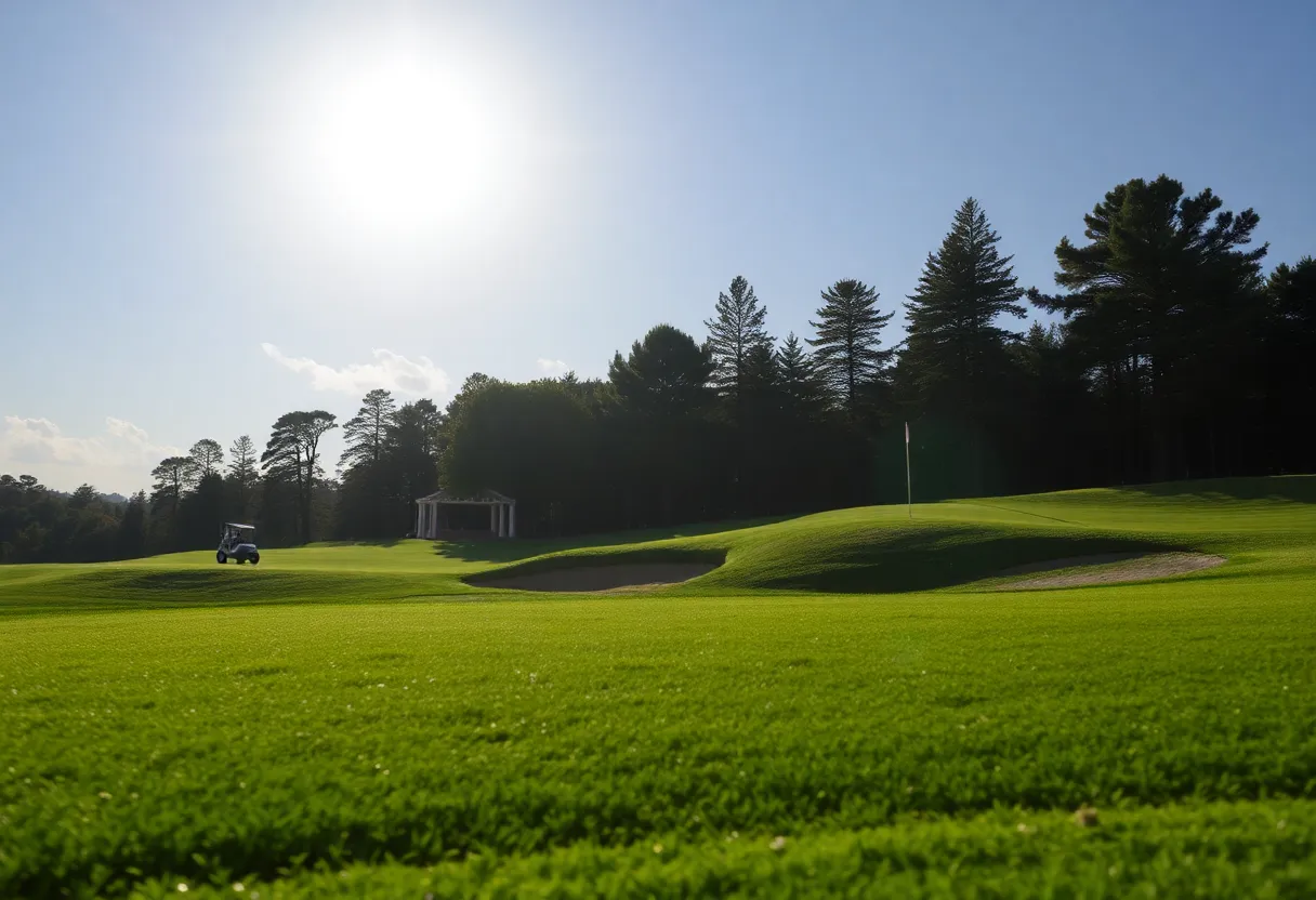 Close up of a beautiful golf course