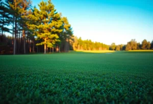 Close up of a beautiful golf course