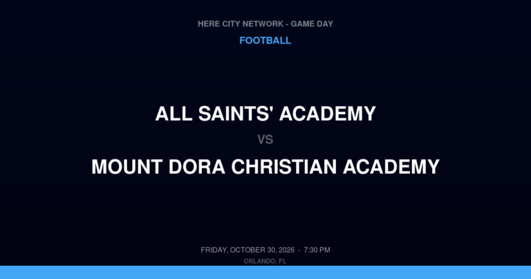 All Saints' Academy vs. Mount Dora Christian Academy — Football Game Day — Mount Dora, FL — Oct 30, 2026