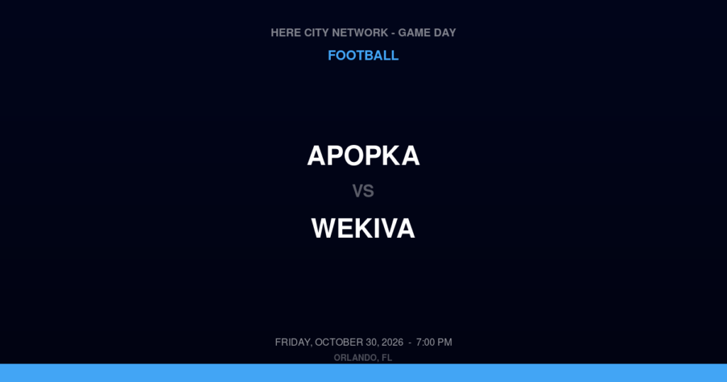 Apopka vs. Wekiva — Football Game Day — Apopka, FL — Oct 30, 2026