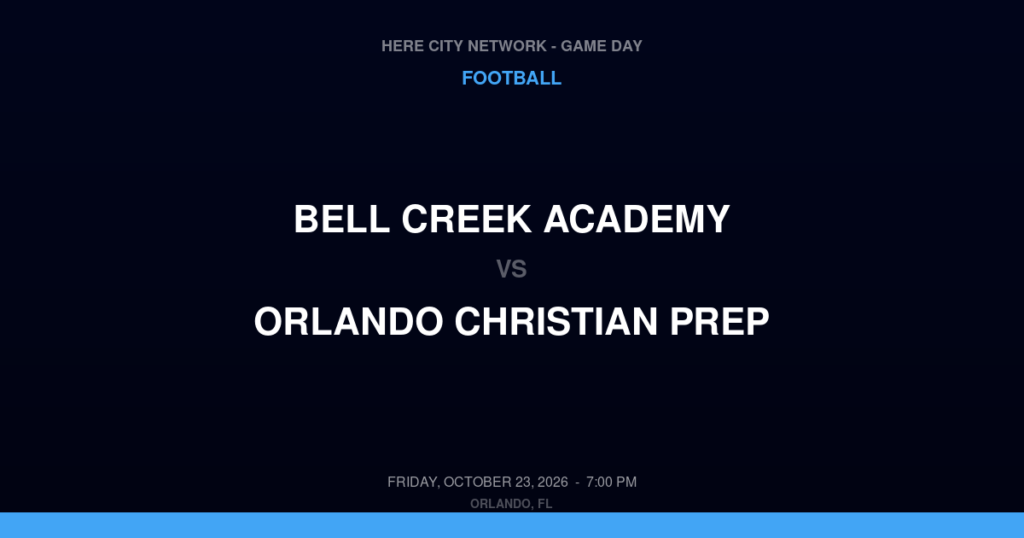 Bell Creek Academy vs. Orlando Christian Prep — Football Game Day — Orlando, FL — Oct 23, 2026