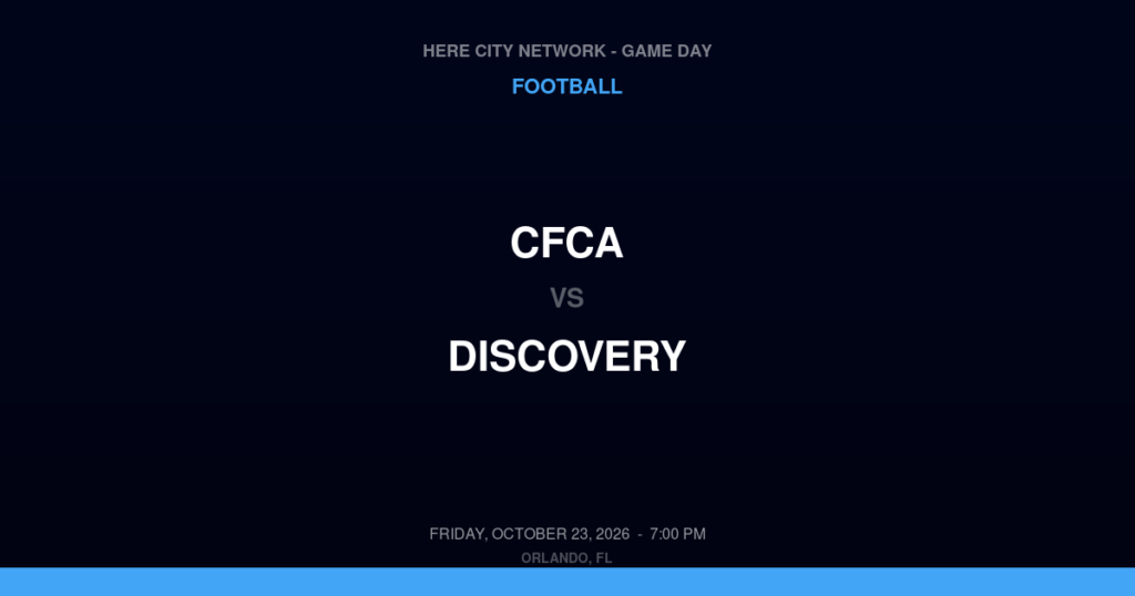CFCA vs. Discovery — Football Game Day — Lake Alfred, FL — Oct 23, 2026