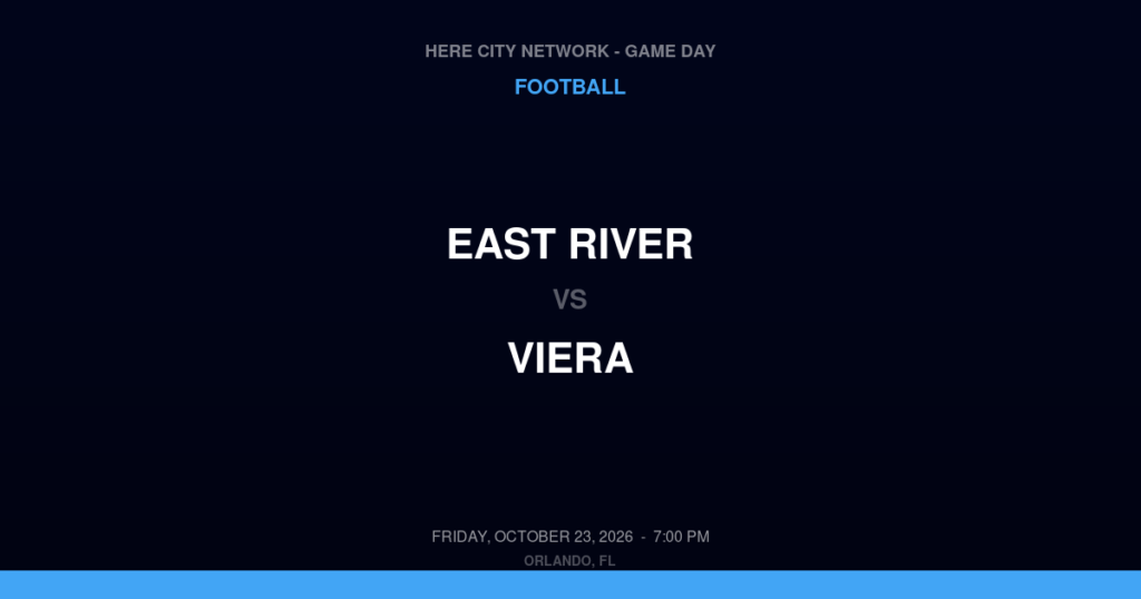 East River vs. Viera — Football Game Day — Viera, FL — Oct 23, 2026