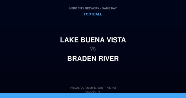 Lake Buena Vista vs. Braden River — Football Game Day — Bradenton, FL — Oct 30, 2026