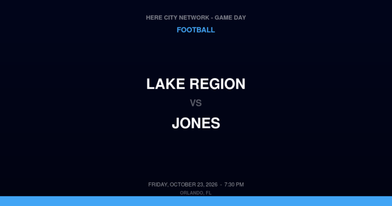 Lake Region vs. Jones — Football Game Day — Orlando, FL — Oct 23, 2026
