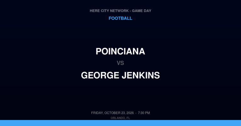 Poinciana vs. George Jenkins — Football Game Day — Lakeland, FL — Oct 23, 2026