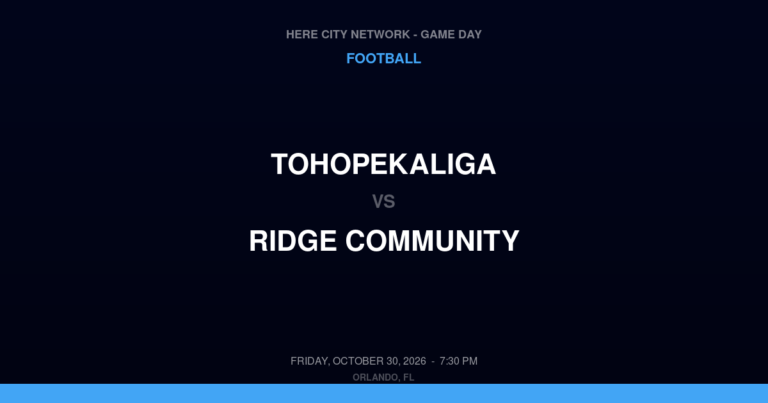 Tohopekaliga vs. Ridge Community — Football Game Day — Davenport, FL — Oct 30, 2026