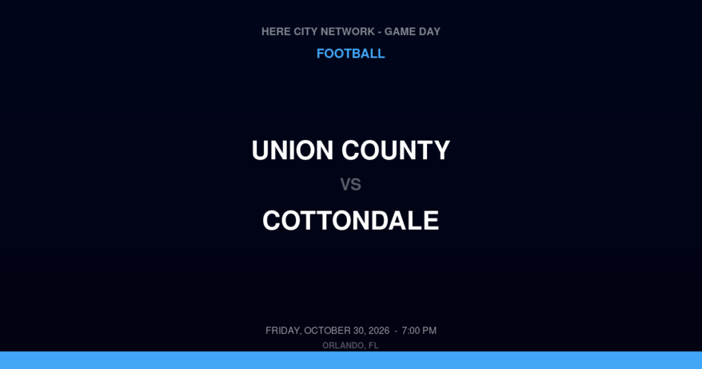 Union County vs. Cottondale — Football Game Day — Cottondale, FL — Oct 30, 2026